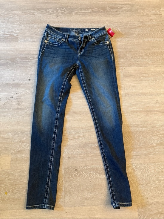 Miss Me Denim - Miss Me Dark Indigo Skinny Jeans with Contrast Stitching